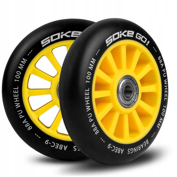 Soke 100 mm ABEC-9 Stunt Scooter Wheels, 2 Pieces