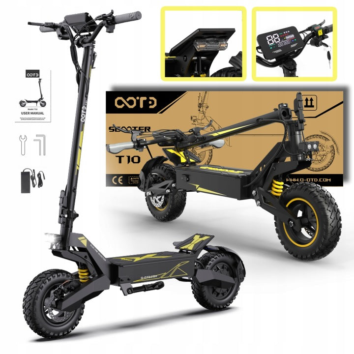 OOTD T10 Electric Scooter, 900 W, 45 km Range, 11-Inch Wheels