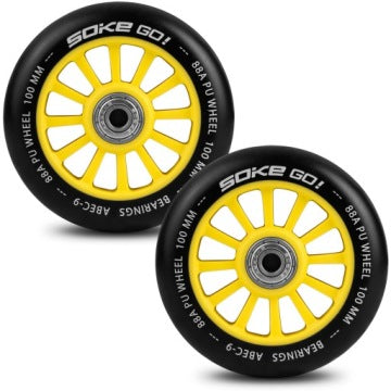 Soke 100 mm ABEC-9 Stunt Scooter Wheels, 2 Pieces