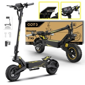 OOTD T10 Electric Scooter, 900 W, 45 km Range, 11-Inch Wheels